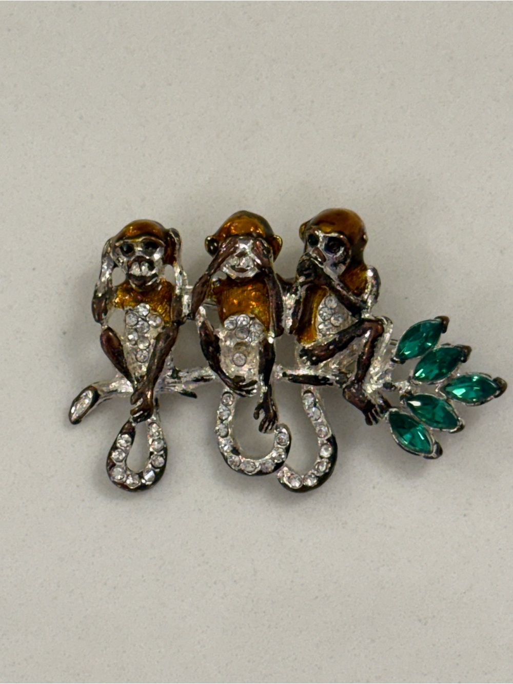 Three Wise Monkeys Brooch